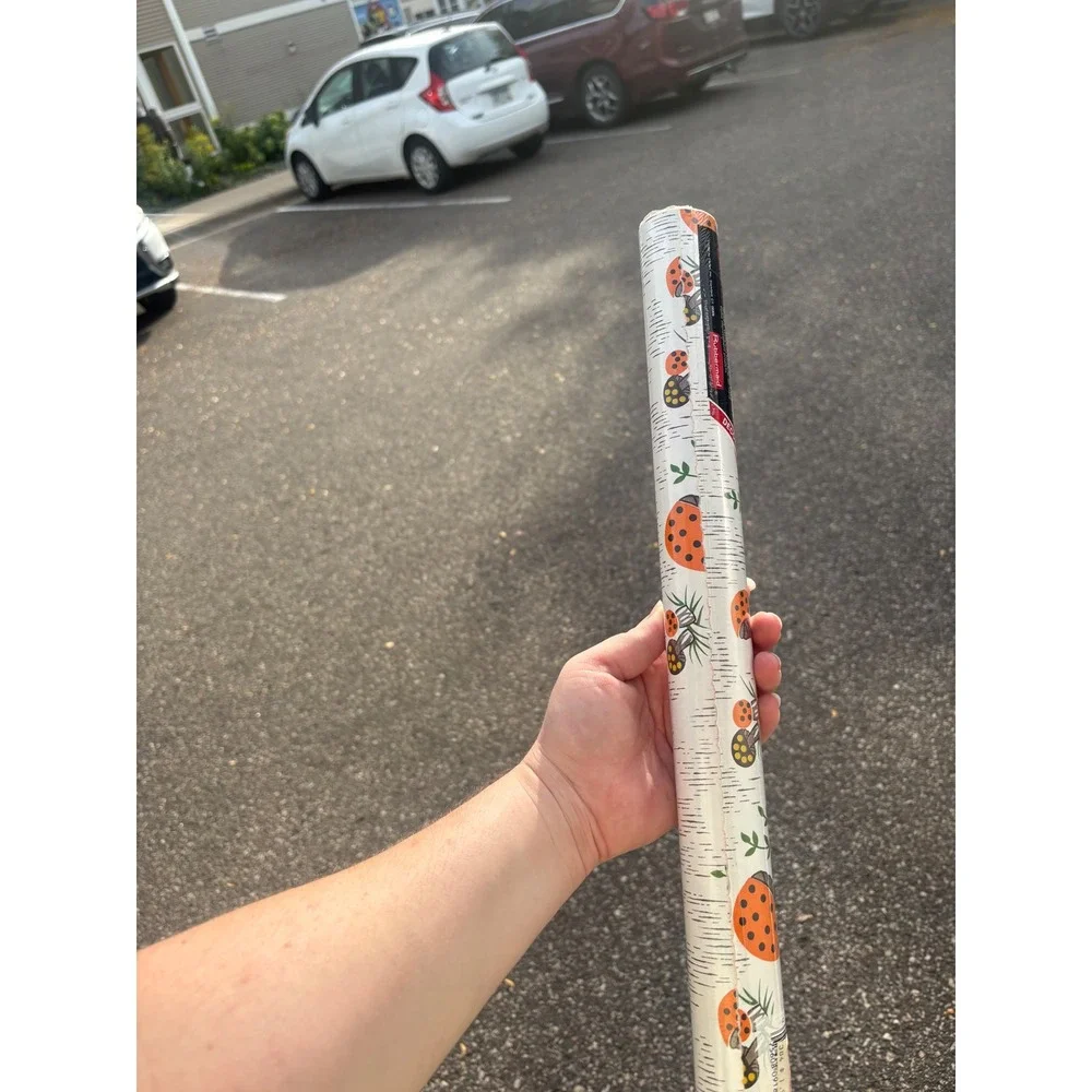 Vintage HTF Mushroom Contact Paper Self Adhesive Liner Decor Deadstock Rare